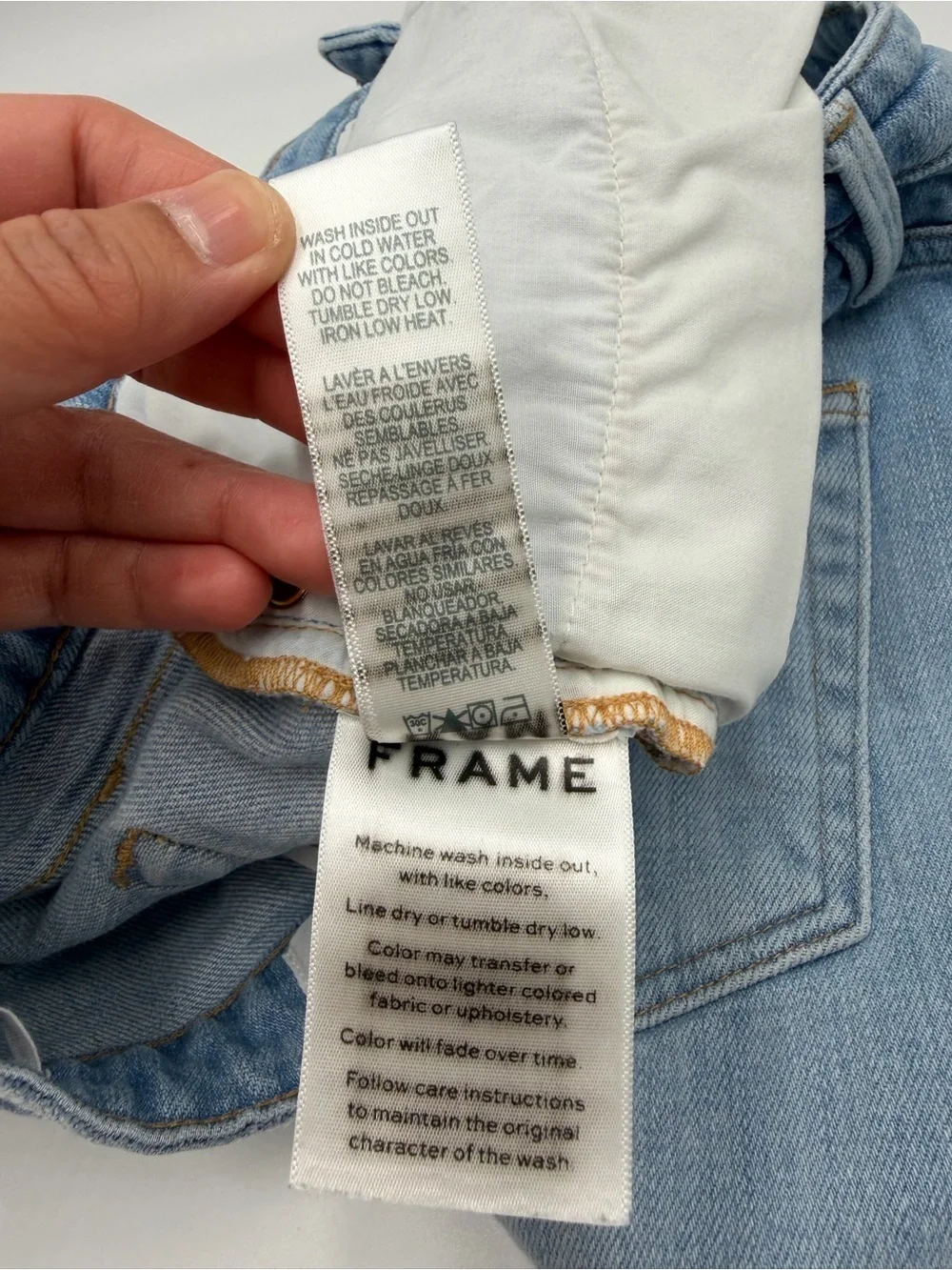 Frame Denim Shredded Raw-Edge Denim Shorts in Hurrah 26